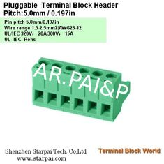 Plug-Terminal Block Head vertical connect wire Pitch:5.08mm / 0.2 in
