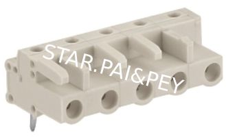 Female connector; with angle pins;with 2 locking latches; pin spacing 7.5mm / 0.295 in