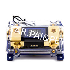 1 In 1 Out Car Audio Cable Power Fuse Holder Grounding Distribution Terminal Block LED