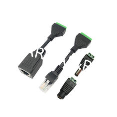 POE Cable RJ45 Network Female Jack DC Power Plug to Screw Terminals Adapter for Monitor Camera