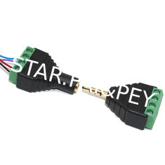 3.5mm 3-Pole Stereo Headphone Audio Male Jack Female Plug to Screw Terminal Block Adapter