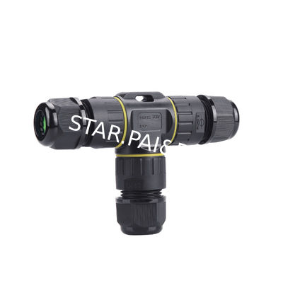 T Type Plastic Screw Circular Led Strip Light Splitter Electrical Easy Installed Waterproof Cable Connector