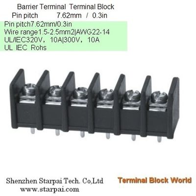 Barrier Terminal Block High Power Automotive Terminal Block Connector/Socket pitch 7.62mm
