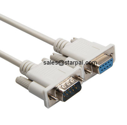10m Serial  RS232 Com white Male to Female Extension Cable Lead DB9 M TO DB9 F