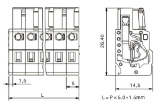 Spring-cage Clamp Terminal Female Standard Style Pitch: 5.00mm/0.197 in