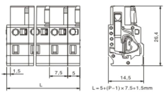 Spring-cage Clamp Terminal Female Standard Style Pitch: 7.50mm /0.295 in