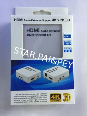 HDMI Audio Extractor 4Kx2K 3D SPDIF L/R Support HDMI 1.4 and DHCP 1.4