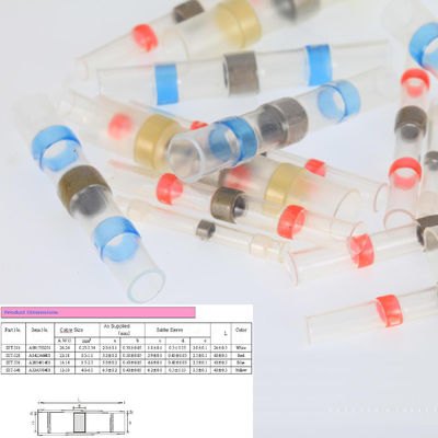 75pcs Electrical Heat Shrink Shrinkable Solder Seals Butt Splice Connector Terminals Kit