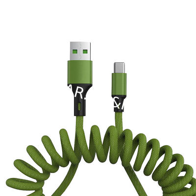 Fast Charge Cable USB Type C 5A Mechanical Keyboard Coiled Data Charger Cable Braided Cord