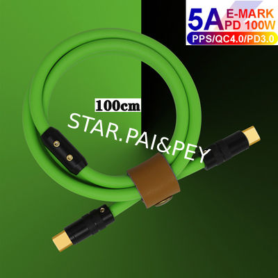 6mm O.D USB 3.1 Type C Charge Cable PD 100W Charging for Laptops Tablets Smart Phones