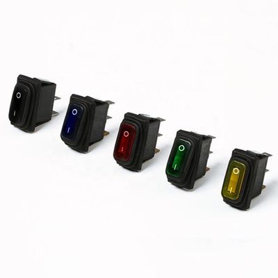 waterproof Black Basculante Interruptor 12V luminescence LED panel 3pin rocker switch
