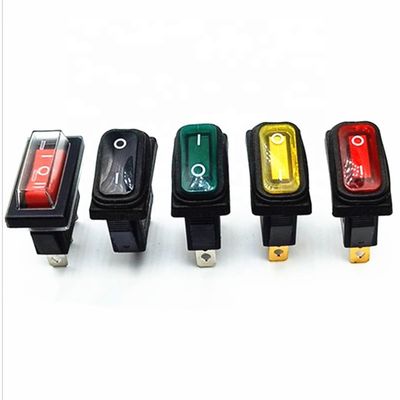 waterproof Black Basculante Interruptor 12V luminescence LED panel 3pin rocker switch