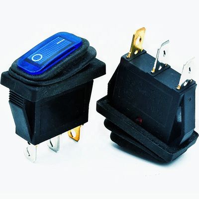waterproof Black Basculante Interruptor 12V luminescence LED panel 3pin rocker switch
