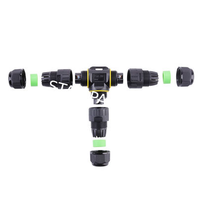 T Type Plastic Screw Circular Led Strip Light Splitter Electrical Easy Installed Waterproof Cable Connector