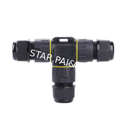 T Type Plastic Screw Circular Led Strip Light Splitter Electrical Easy Installed Waterproof Cable Connector