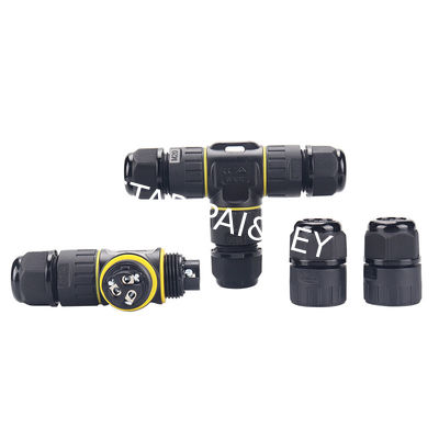 T Type Plastic Screw Circular Led Strip Light Splitter Electrical Easy Installed Waterproof Cable Connector