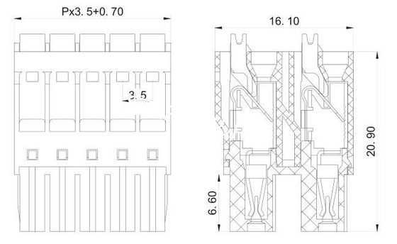 Screwless 3.5mm pitch pluggable spring clamp terminal block HEADER