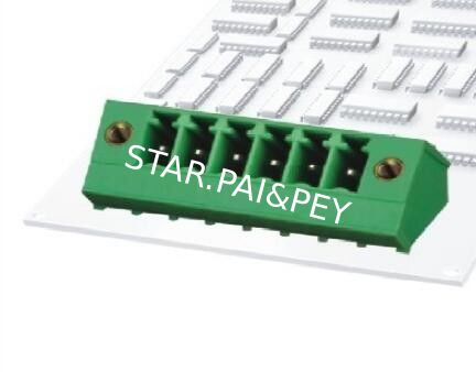 pitch:5.08mm / 0.2 in Plug-in Terminal Block socket end closed dip 45° with flange nut  Pins :2P-24P