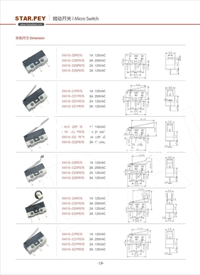Micro Switch Single Pole ON & OFF Momentary Subminiature starpey