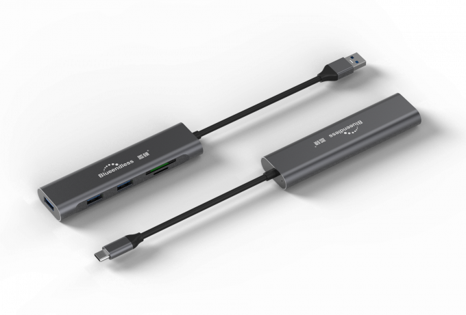 5 funcionales multi en 1 tipo eje sd Tf del Usb de C ranura el adaptador para el lector de tarjetas de aluminio del Usb 3,0 del divisor del ordenador portátil Adapter Type 1